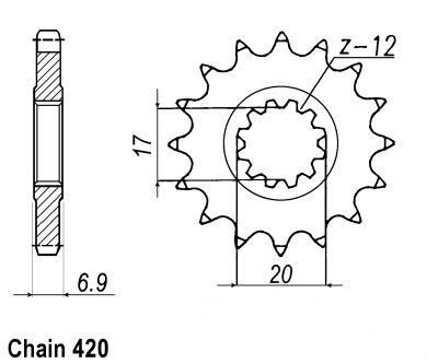 PIGNON ACIER 12131CZ