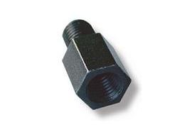 SUPPORT ADAPTATEUR RETROVISEUR NOIR VIS MALE M10/125 (pas  gauche) VIS FEMELLE M10/125 (pas  droite)