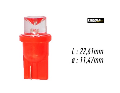 AMPOULE TEMOIN LED ROUGE SANS CULOT 12V 0.29W AM.LB006R