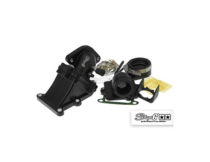 BOITE A CLAPETS STAGE6 BIG VALVE MBK / YAMAHA 50 BOOSTER / ROCKET / STUNT / BWS / SLIDER 2 ADAPTATEURS (24/32MM)