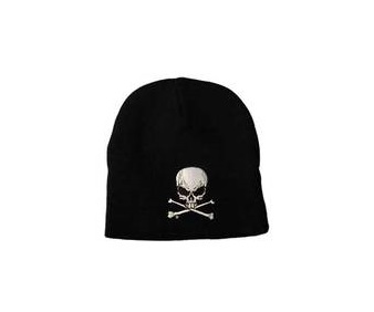 BONNET NOIR SKULL AND CROSSBONES