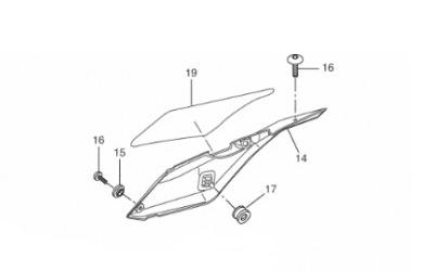 GRAPHIQUE CACHE LATERALE DROIT NOIR YAMAHA 125 WRX 2009-2012