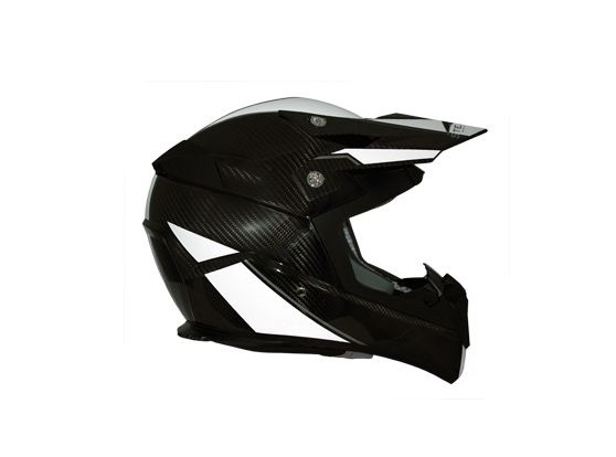 CASQUE CROSS STEALTH S810 EN FIBRE CARBONE DECO BLANCHE BRILLANT