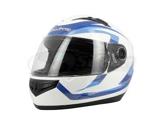 CASQUE INTEGRAL S-LINE S420 BLANC/BLEU GRAPHIQUE BRILLANT