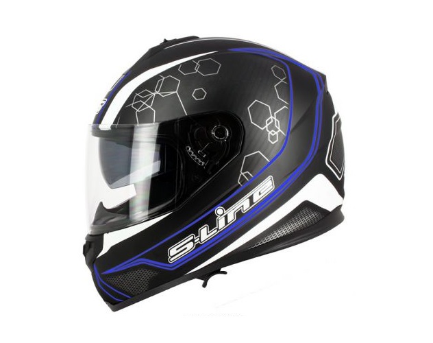 CASQUE INTEGRAL S-LINE S440 NOIR MAT DECO BLEU MAT