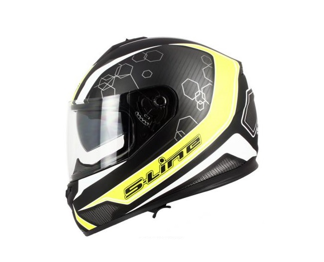 CASQUE INTEGRAL S-LINE S440 NOIR MAT DECO JAUNE MAT