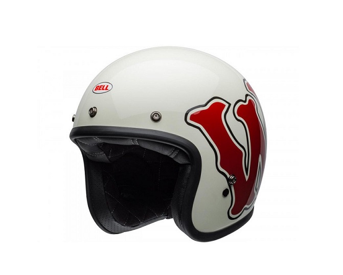 CASQUE JET BELL CUSTOM 500 DLX SE RSD WFO GLOSS BLANC/ROUGE BRILLANT