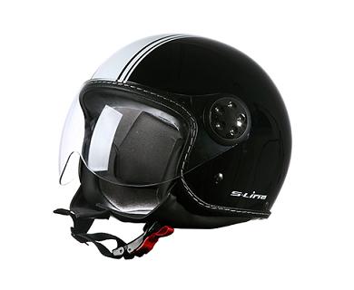 CASQUE JET S-LINE LUXE CITY S720 NOIR BLANC BRILLANT