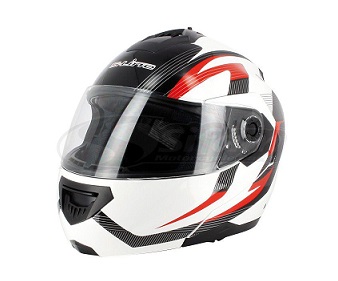 CASQUE MODULABLE S-LINE S520 BLANC/ROUGE BRILLANT