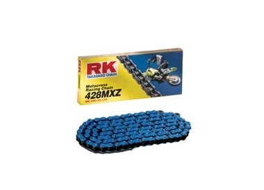 CHAINE RK 428 MX MOTOCROSS ULTRA RENFORCEE BLEUE