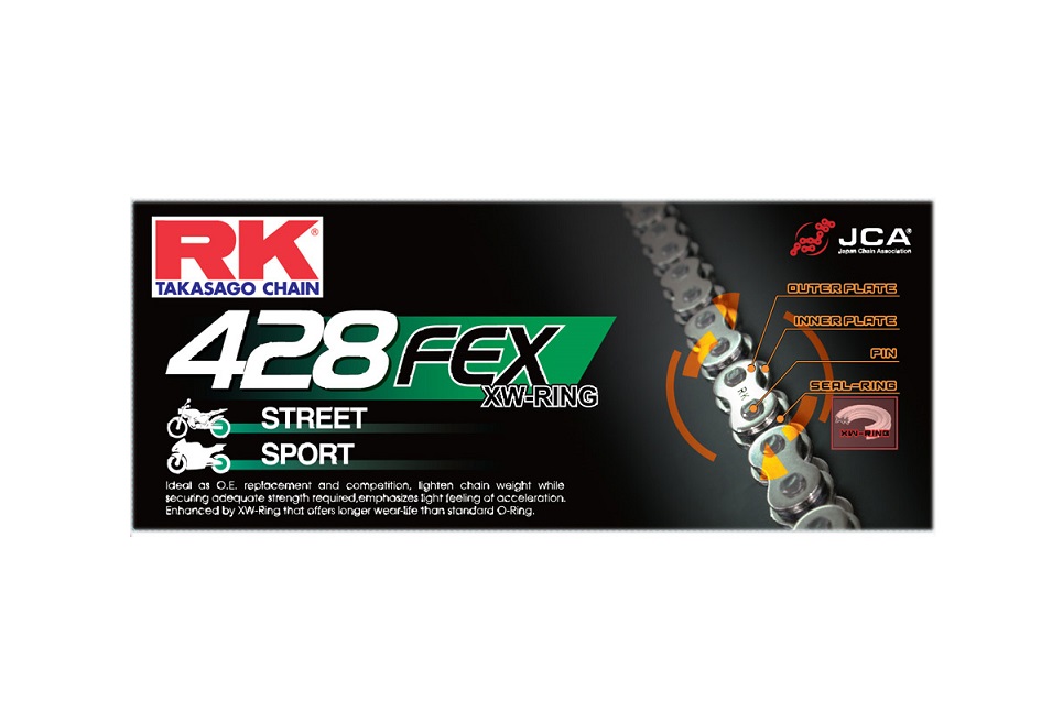 CHAINE RK 428 XSO/FEX RXRING SUPER RENFORCEE
