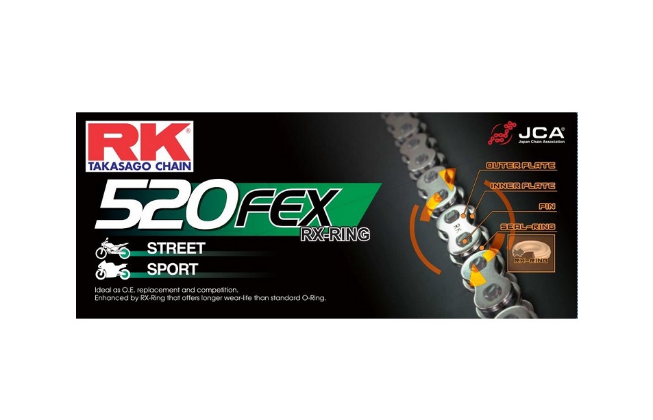 CHAINE RK 520 XSO/FEX RXRING SUPER RENFORCEE