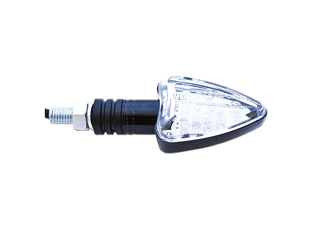 MINI CLIGNOTANT HOMOLOGUE TRIANGULAIRE LONG NOIR AMPOULE LED