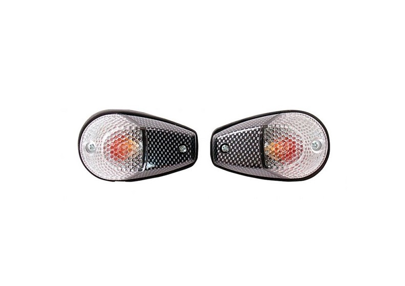 CLIGNOTANT DE CARENAGE CARBONE LENTILLE TRANSPARENTE 12V 23W
