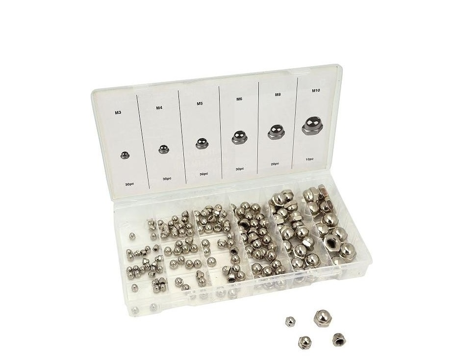 COFFRET ASSORTIMENT ECROUS BORGNES 150 PIECES DU M3 AU M10