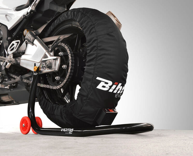 COUVERTURES CHAUFFANTES NOIRES AUTOREGULEES BIHR EVO2 POUR PNEUS MOTO COMPETITION 165MM