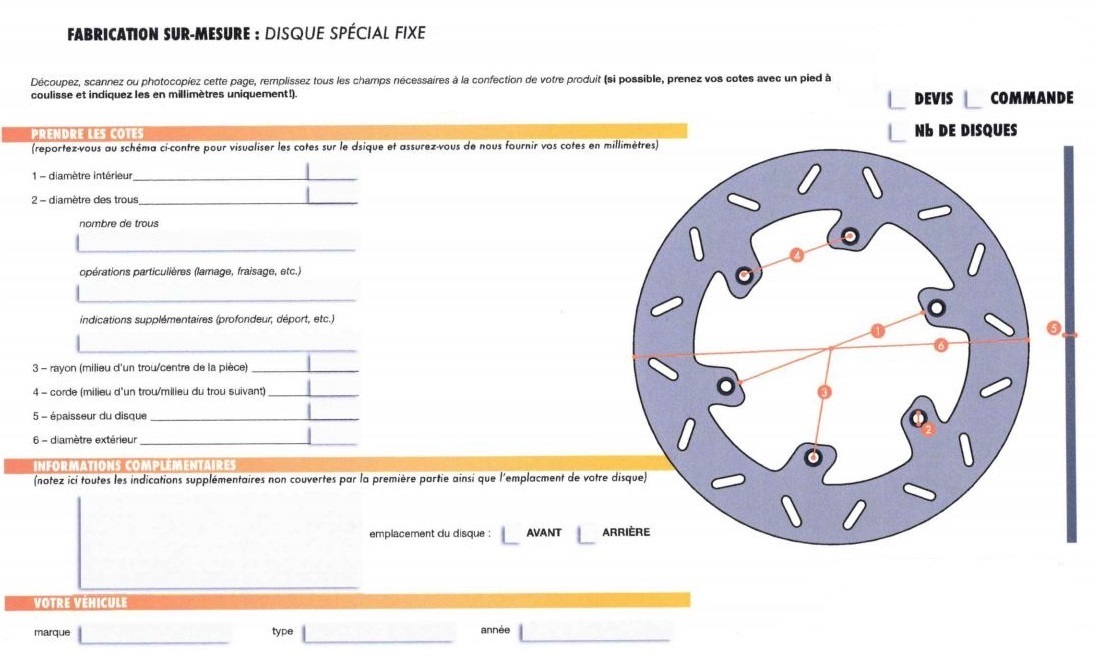 DISQUE DE FREIN FIXE SUR MESURE FRANCE EQUIPEMENT 
