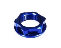 ECROU ALU BLEU DE COLONNE DE DIRECTION M24 X 32 PAS 1.5 HAUTEUR 10 KAWASAKI SUZUKI