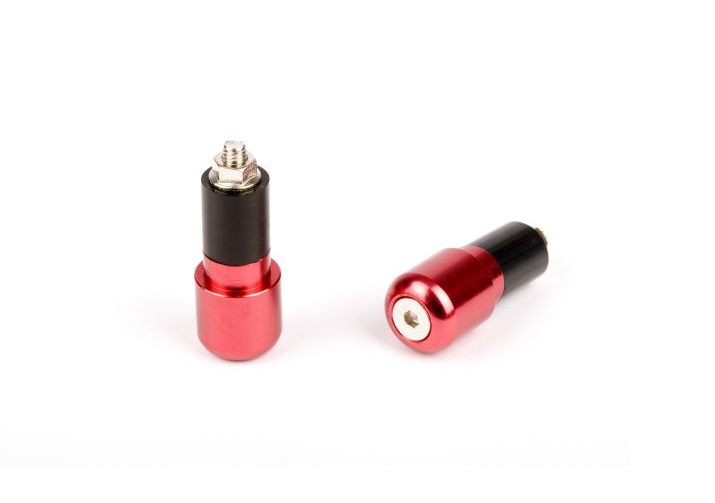 EMBOUTS DE GUIDON ROND ANODISES ROUGE MINI 17