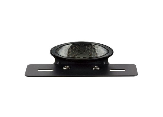 FEU ARRIERE OVAL LED AVEC CABOCHON FUME ET SUPPORT DE PLAQUE