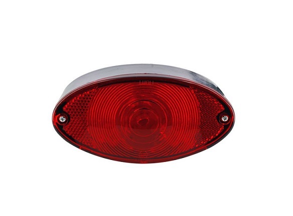 FEU ARRIERE OVAL LED AVEC CABOCHON ROUGE 125 X 63MM PROFONDEUR 52MM