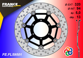 DISQUE DE FREIN AV FLOTTANT ROND OU VAG FRANCE EQUIPEMENT FE.FL59501