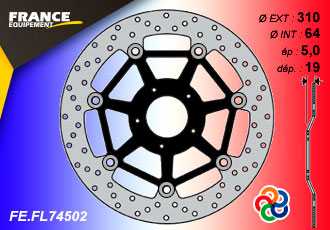 DISQUE DE FREIN AV FLOTTANT GAMME ESSENTIEL ROND OU VAG FRANCE EQUIPEMENT FE.FL74502