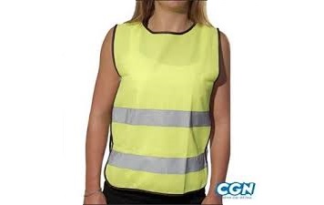 GILET/VESTE SECURITE JAUNE FLUO BANDE REFLECHISSANTE