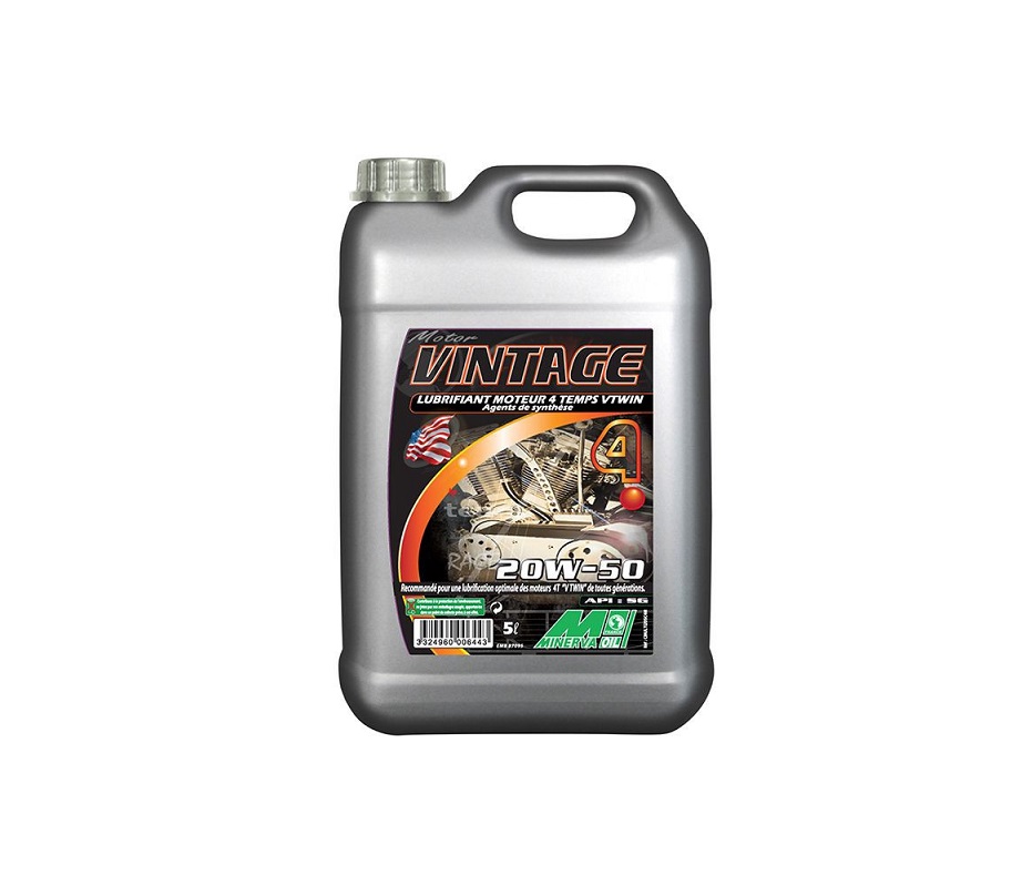 HUILE MINERVA OIL MOTO VINTAGE MOTEUR 4 TEMPS SAE 20W50 5L