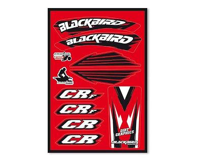 KIT STICKERS ROUGES BLACKBIRD RACING (GRAPHIC 2007) POUR CR-CRF