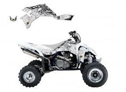 KIT DECO BLACKBIRD TRIBAL SKULL II BLANC SUZUKI 450 LTR 2006-2011