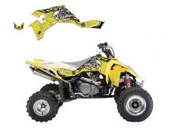 KIT DECO BLACKBIRD TRIBAL SKULL II JAUNE SUZUKI 450 LTR 2006-2011