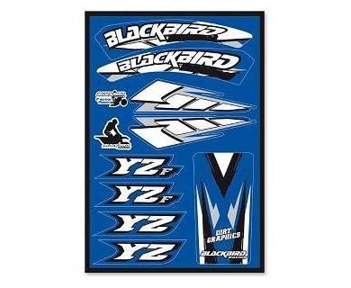 KIT STICKERS BLEUS BLACKBIRD RACING (GRAPHIC 2007) POUR YZ/YZF 