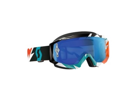 LUNETTE CROSS SCOTT HUSTLE MX CRACKED ORANGE/TURQUOISE ELECTRIC BLUE CHROME WORKS