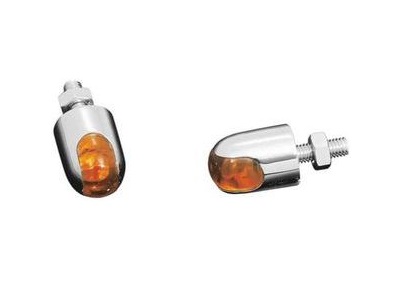 MINI CLIGNOTANT HIGHWAY HAWK CHROME LED ORANGE POWER CAP