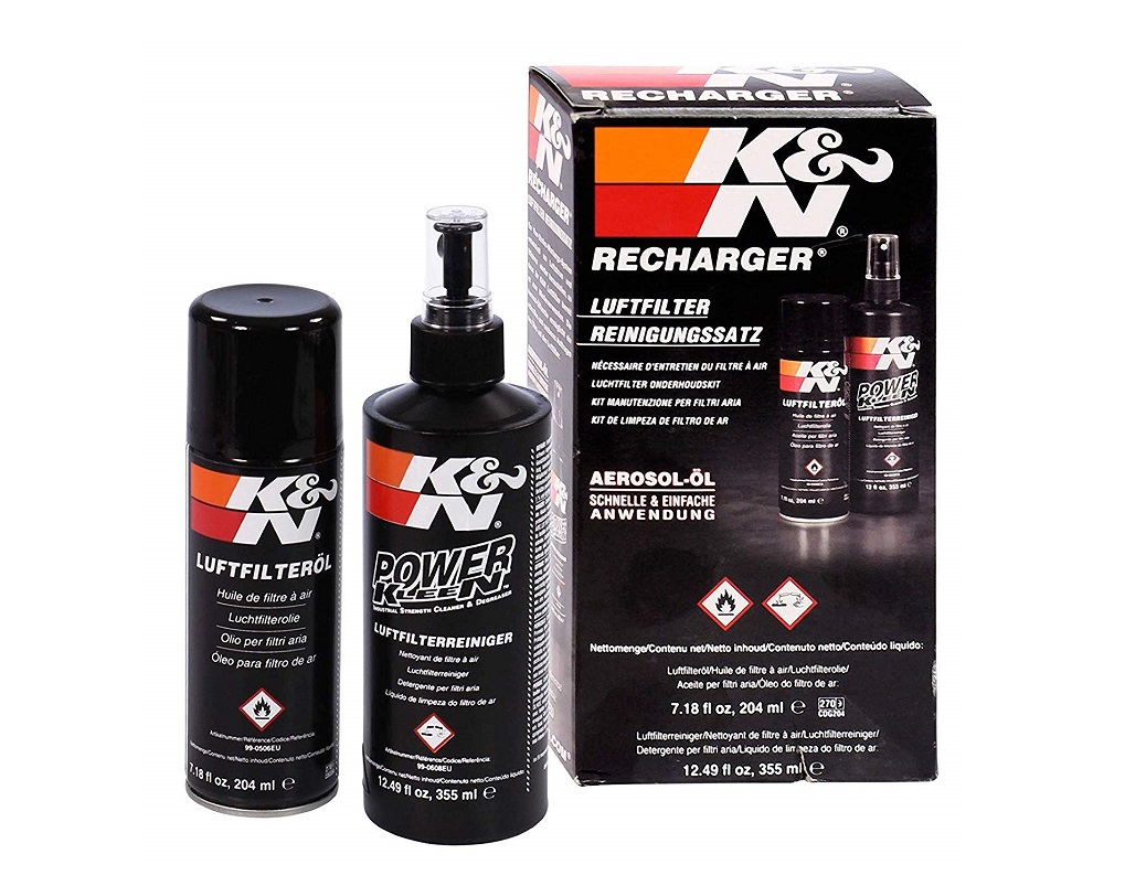 KIT DENTRETIEN NETTOYANT 355ML ET SPRAY HUILE 204ML FILTRE A AIR K&N