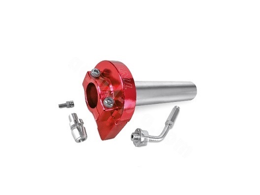 POIGNEE DE GAZ TNT TIRAGE RAPIDE ALU ROUGE ANODISE