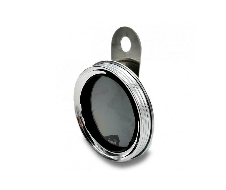 PORTE VIGNETTE ASSURANCE CLASSIC ROND ACIER CHROME DIAMETRE 87MM