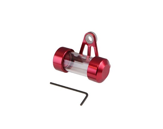 PORTE VIGNETTE ASSURANCE CYLINDRE PETITE TAILLE ALU ROUGE 70MM