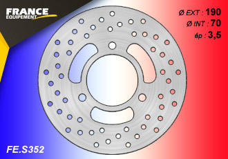 DISQUE DE FREIN AR FIXE ROND FRANCE EQUIPEMENT FE.S352