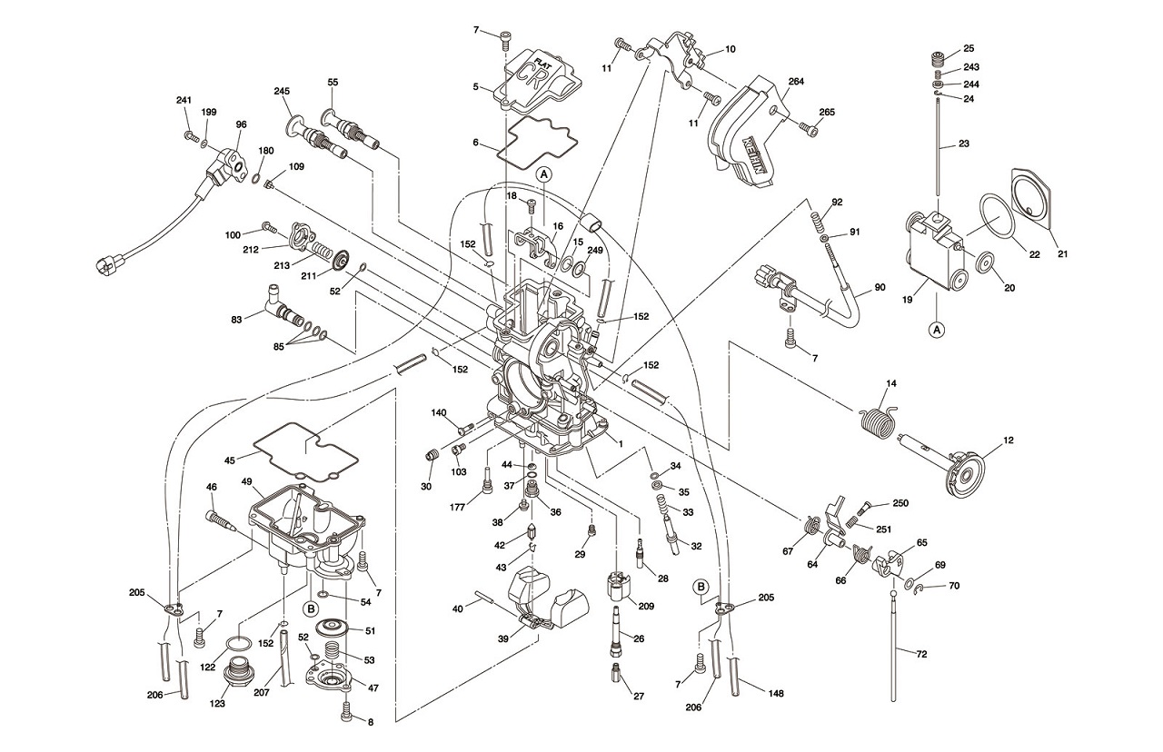 PIECES DETACHEES CARBURATEUR KEIHIN FCR MX / PWK 33-35-38-39 / PWK QUAD VENT 35-36-38 / PWM 38