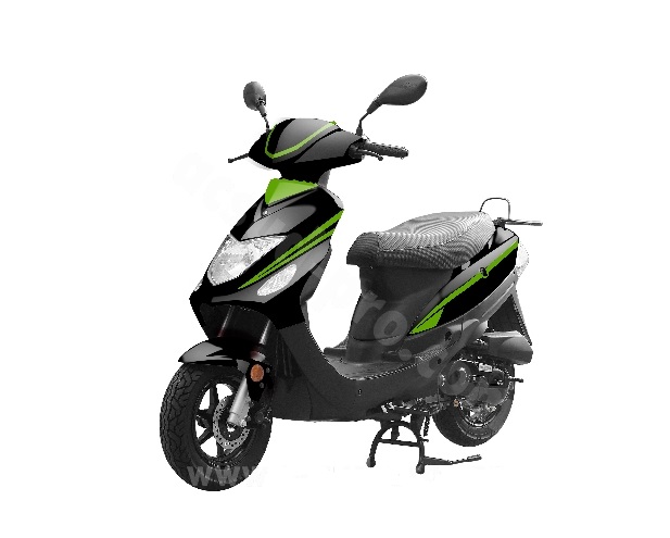 SCOOTER TNT MOTOR ROMA 3 4 TEMPS 50CC 10 POUCES NOIR/VERT BRILLANT EURO 5