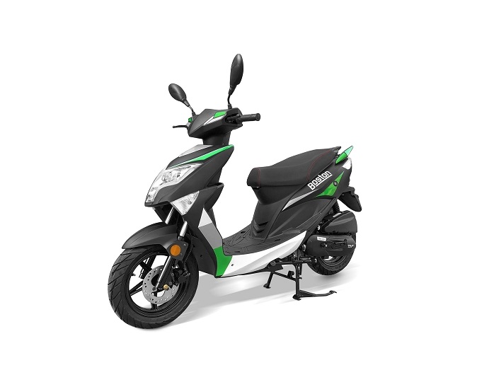 SCOOTER TNT MOTOR BOSTON 4 TEMPS 50CC 12 POUCES NOIR MAT/VERT EURO5