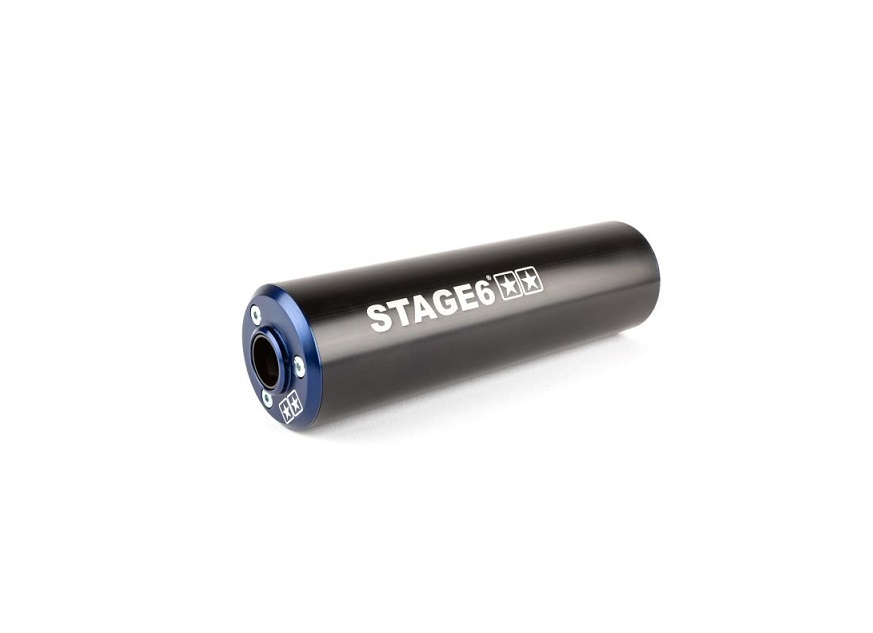 SILENCIEUX STAGE6 ALU DIAMETRE 60MM NOIR/BLEU (PASSAGE DROIT)