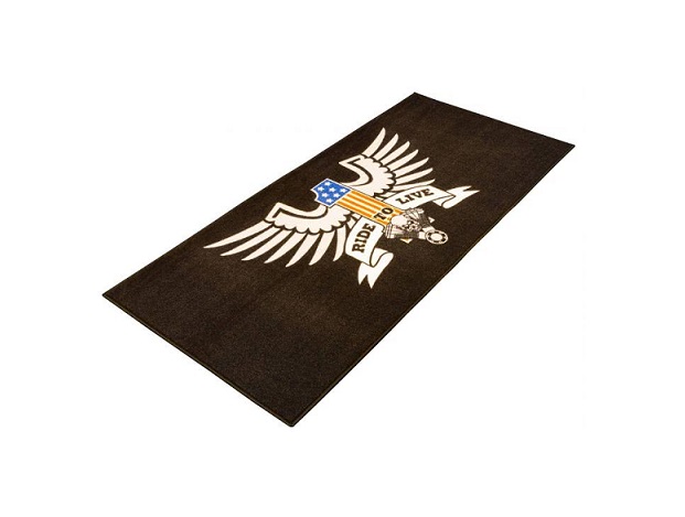 TAPIS DE GARAGE BIKETEK SERIE 3 LOGO AMERICAN EAGLE LIVE TO RIDE 190 X 80CM