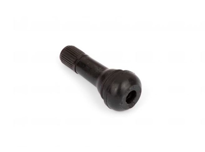 VALVE TUBELESS CAOUTCHOUC NOIR DROITE LONGUE DIAMETRE TROU 11.50MM LONGUEUR 42MM