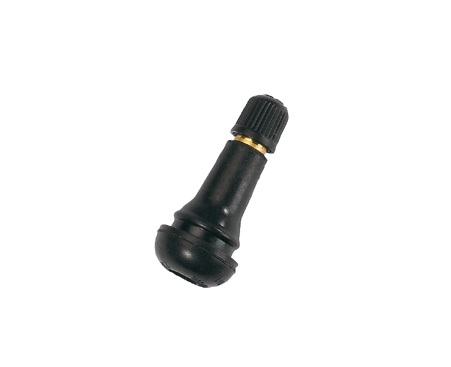 VALVE TUBELESS CAOUTCHOUC NOIR DROITE COURTE DIAMETRE TROU 11.50MM LONGUEUR 33MM